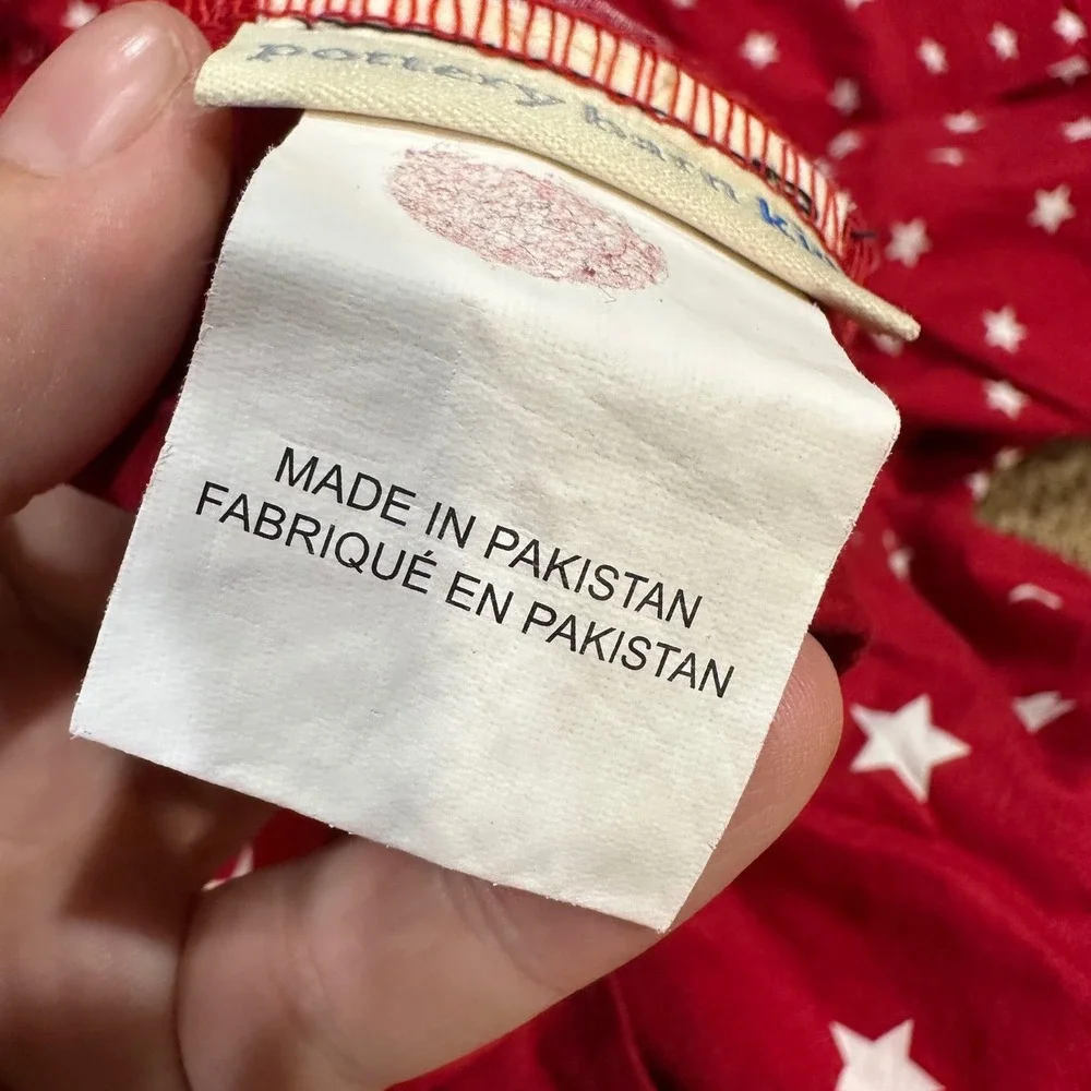 Pottery Barn Kids Twin Duvet Cover Set Pair Red White Star Americana 2266